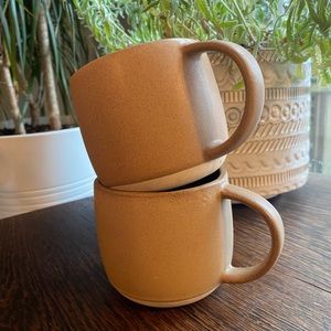 Pair of CB2 mugs, caramel colored. Barely used.